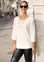 Tunika aus duftigem Plisse&eacute; ECRU