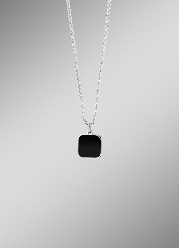 Maskuliner, stilvoller Anh&auml;nger mit echt schwarzem Achat 