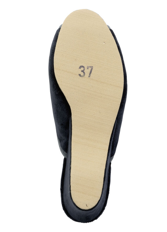 ELENA EDEN Samt-Pantolette mit Kontrast-Einfassung BLAU