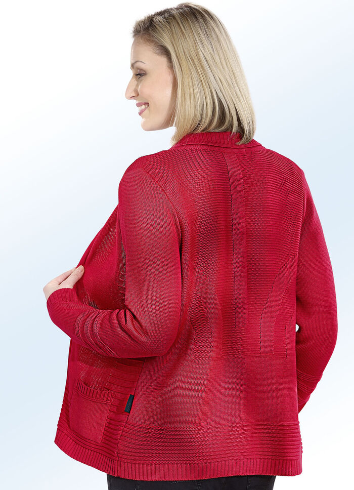Strickjacke mit Strukturen ROT