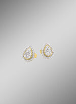 Tropfenförmige Ohrstecker mit Brillanten 