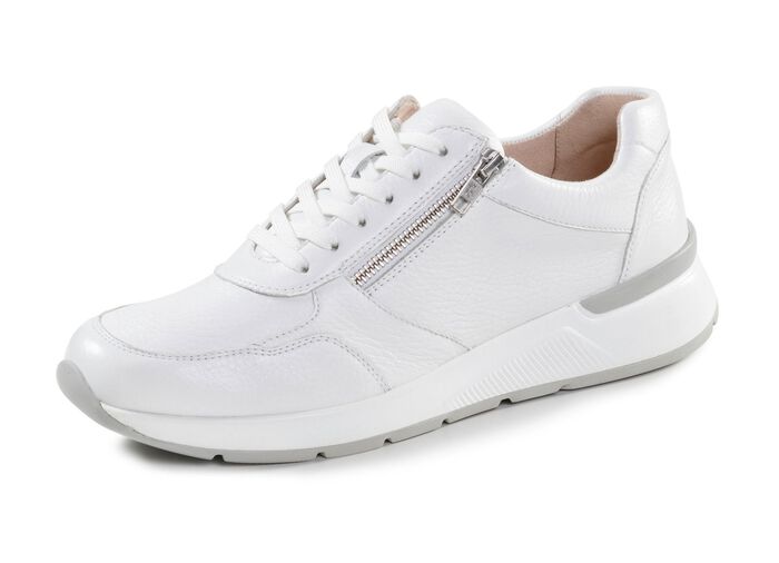 GINO GALANTE, klassische Herren-Sneaker, mit Rei&szlig;verschluss WEISS