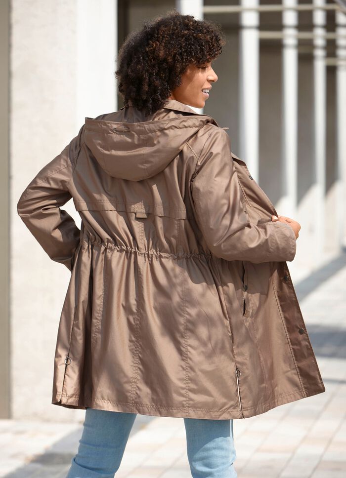 Funktions-Kurzmantel mit abnehmbarer Kapuze CAMEL