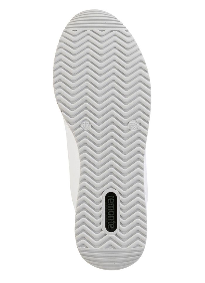 Remonte Schn&uuml;r-Sneaker mit silberfarben schimmerndem Kontrast-Besatz WEISS