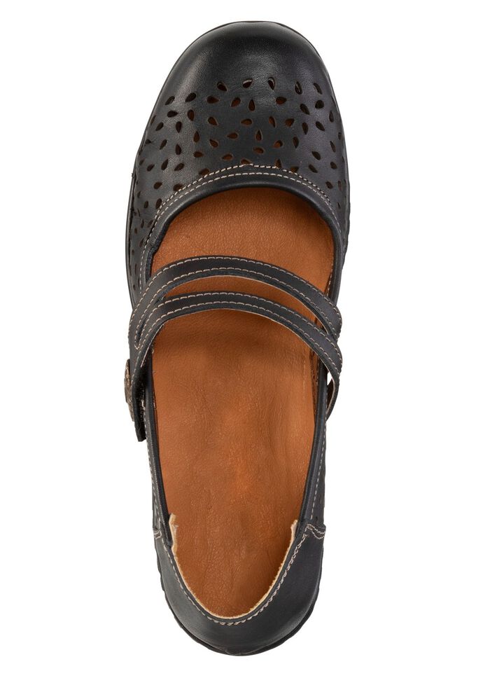 ELENA EDEN, sommerliche Damen-Spangenschuhe, Weite H, mit herausnehmbarem Fu&szlig;bett SCHWARZ