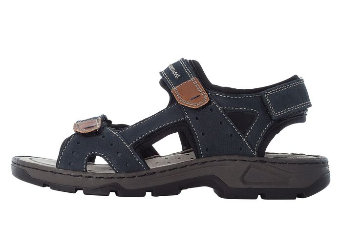 Rieker, klassische Herren-Trekkingsandalen, aus Leder DUNKELBLAU