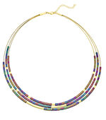 3-reihige Halskette mit echt buntem Hämatit 