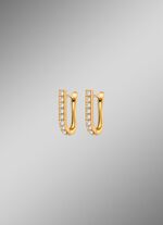 Stilvolle Klappcreolen aus Edelstahl mit Kristallen 