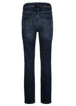 Jeans mit Glitzersteinchen und Ziernähten 