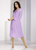 Nachthemd, wadenlang und gebogten Abschlüssen  FLIEDER