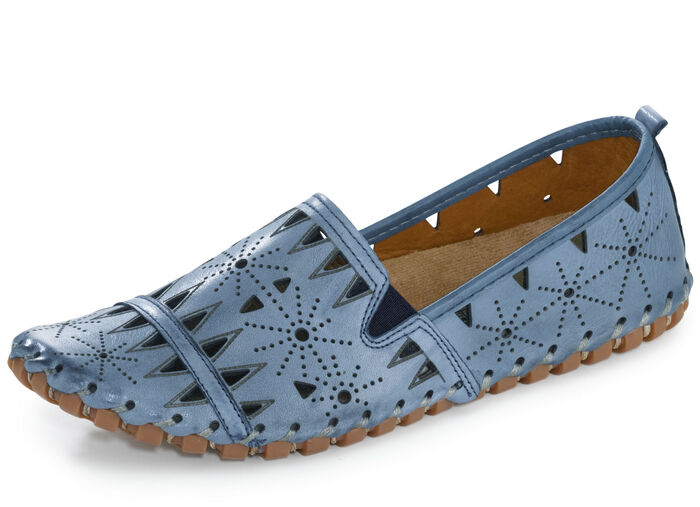 Gemini, sommerliche Damen-Slipper, Weite G, mit herausnehmbarem Fußbett JEANS