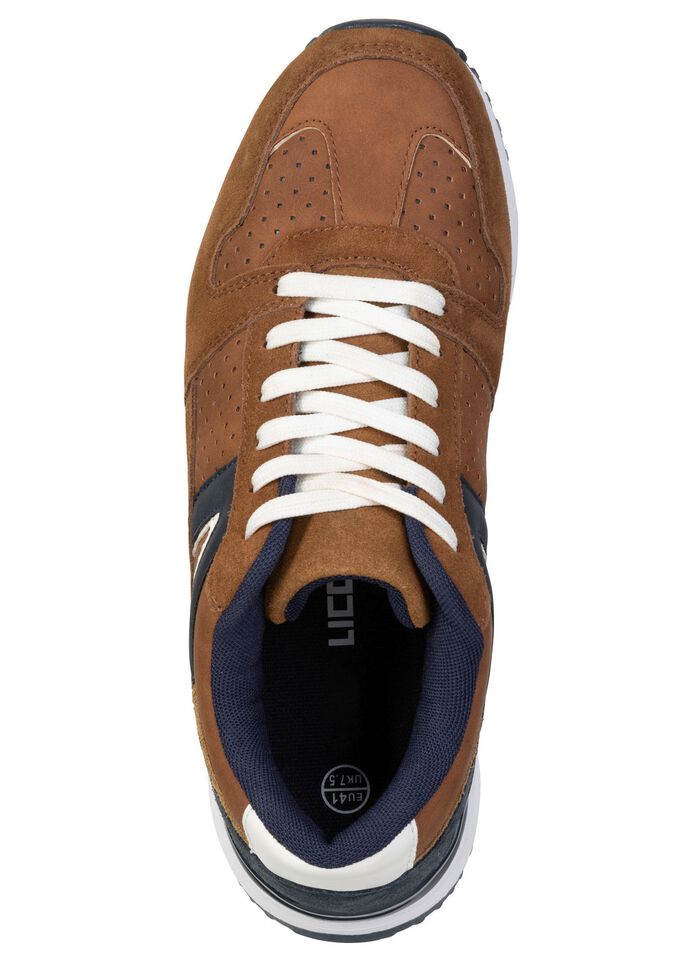 Sportliche Herren-Sneaker, mit herausnehmbarem Fu&szlig;bett COGNAC-MARINE