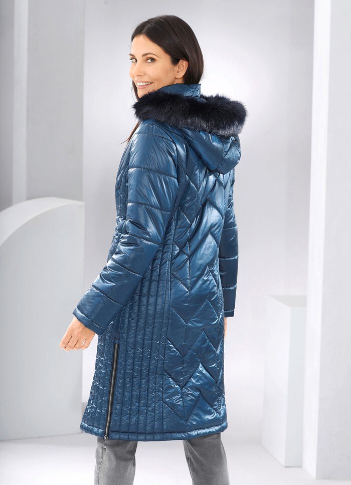 Mantel mit figurfreundlicher Längssteppung AZURBLAU