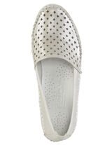 Gemini Mokassin-Slipper aus weichem, glänzend geprägtem Nappaleder MATTSILBER