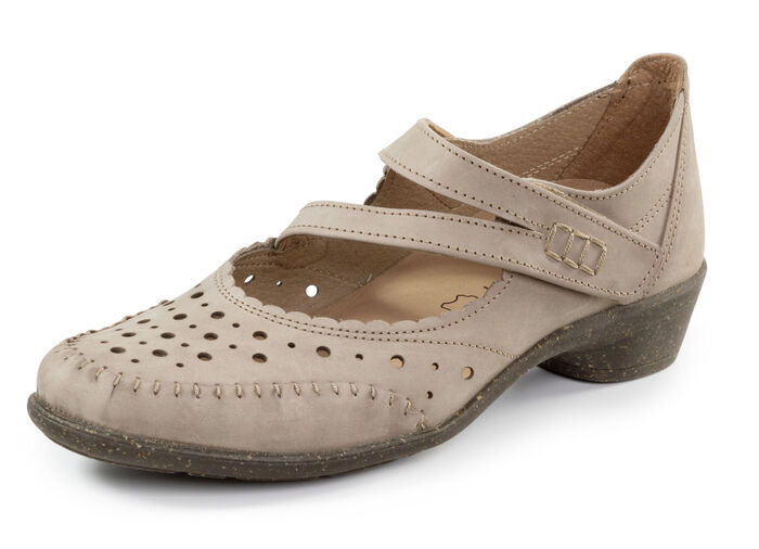 ELENA EDEN, bequeme Damen-Pumps, Weite H, mit herausnehmbarem Fußbett TAUPE