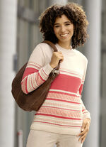 Pullover mit Ringeldessin SAND-LACHS