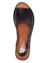 ELENA EDEN, sommerliche Damen-Sandaletten, Weite G, aus Leder SCHWARZ