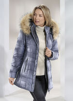 Jacke mit abnehmbarer Kapuze RAUCHBLAU