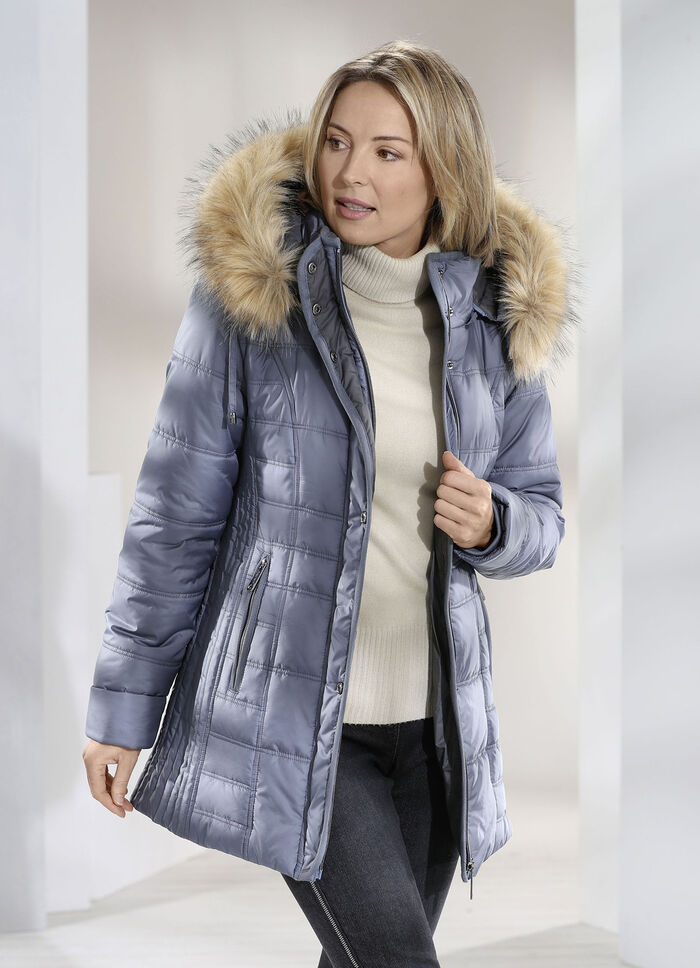 Jacke mit abnehmbarer Kapuze RAUCHBLAU