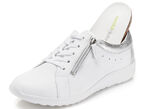 Waldläufer, bequeme Damen-Schnürschuhe, Weite K, mit herausnehmbarem Fußbett WEISS-SILBER