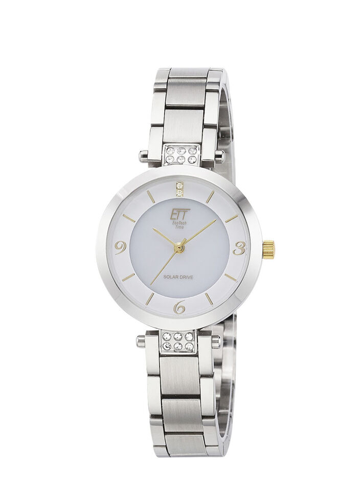 ETT-Solar-Damenuhr mit Edelstahlbandgehäuse