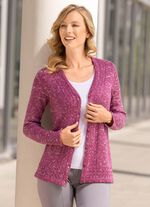 Strickjacke aus Melangegarn BEERE MELIERT