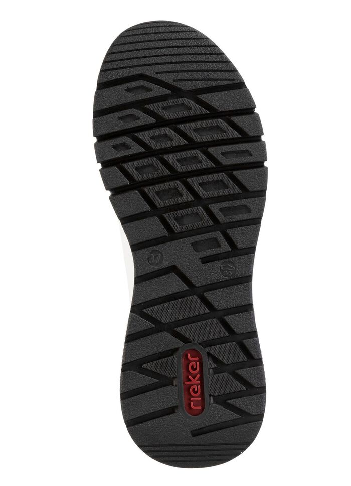 Rieker, stylische Damen-Sneaker, Weite H, mit herausnehmbarem Fu&szlig;bett WEISS-SCHWARZ