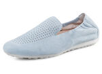 ELENA EDEN Slipper aus weichem Veloursleder mit luftiger Perforation HELLBLAU