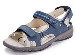 Waldl&auml;ufer, sportliche Damen-Sandalen, Weite H, mit herausnehmbarem Fu&szlig;bett JEANS-HELLGRAU