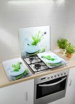 Herd-Abdeckplatten im 2er-Set aus Glas 