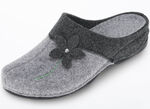 Laurina, klassische Damen-Hausschuhe, mit anatomisch geformtem Fußbett ANTHRAZIT-HELLGRAU