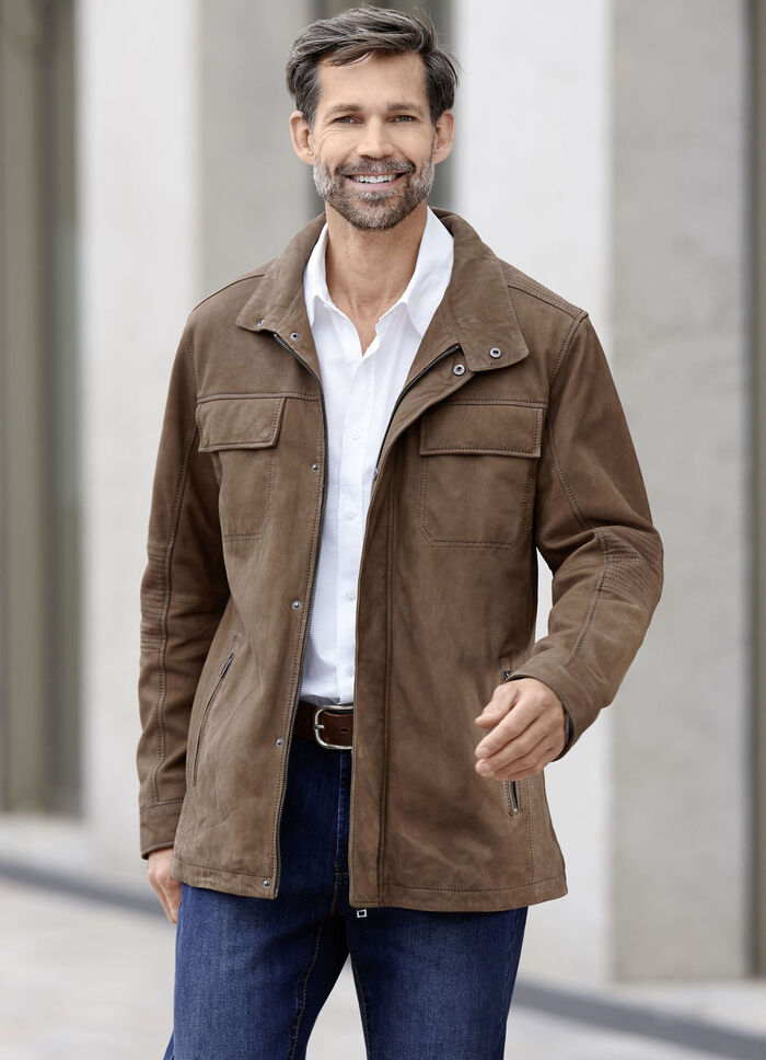 Lederjacke mit Brusttaschen 