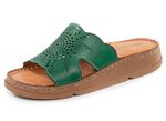 Gemini Pantolette aus Nappaleder mit Perforation GR&Uuml;N