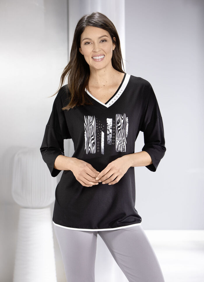 Shirt mit kontrastfarbenem Druck  