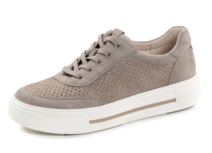ELENA EDEN Sneaker aus feinem Veloursleder TAUPE