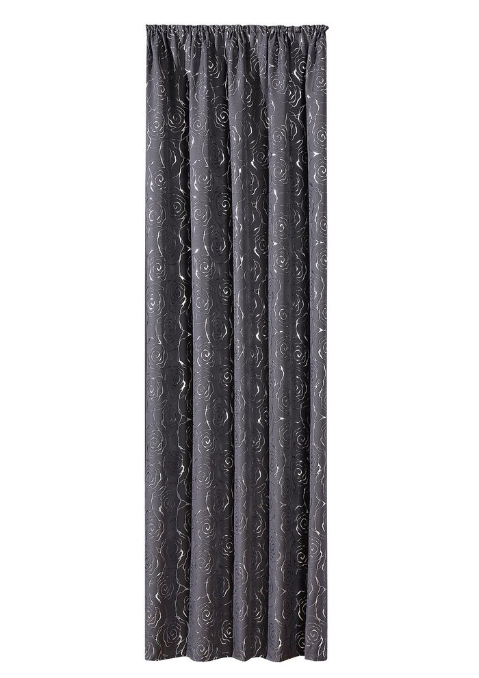 &Uuml;bergardine mit h&uuml;bschem Rosen-Dessin 