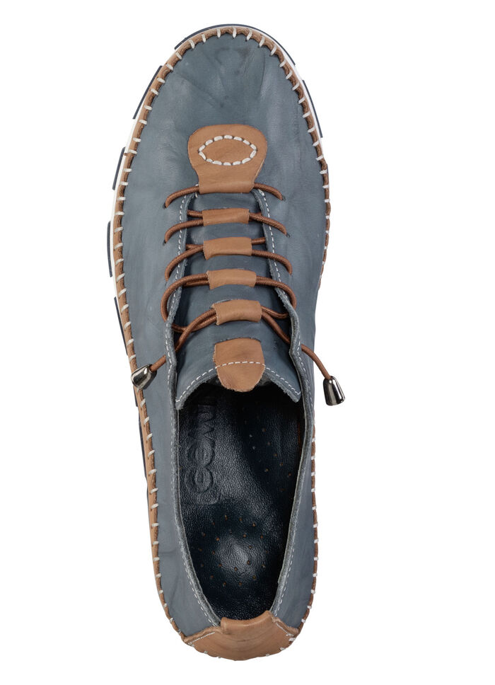 Gemini, leichte Damen-Schnürschuhe, Weite G, mit herausnehmbarem Fußbett JEANS-BRAUN