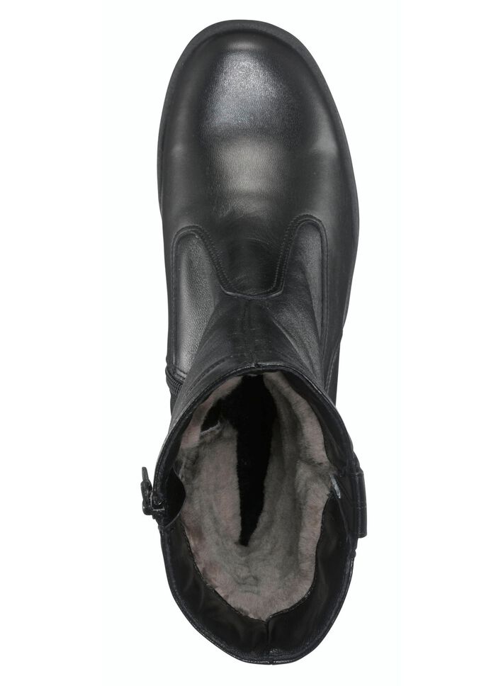 ELENA EDEN, gef&uuml;tterte Damen-Stiefel, Winterschuhe, Weite H, mit Lammfell SCHWARZ