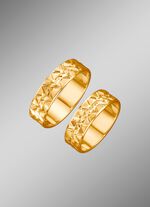 Trauring, teilweise satiniert und wellenf&ouml;rmig diamantiert 