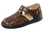 GINO GALANTE, leichte Herren-Sandalen, aus Leder COGNAC