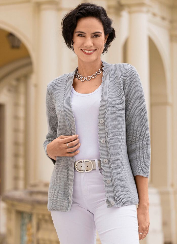 Strickjacke mit dezenten Glitzereffekten 