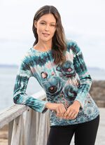 Shirt in Batik-Optik MINT-ROSÉ