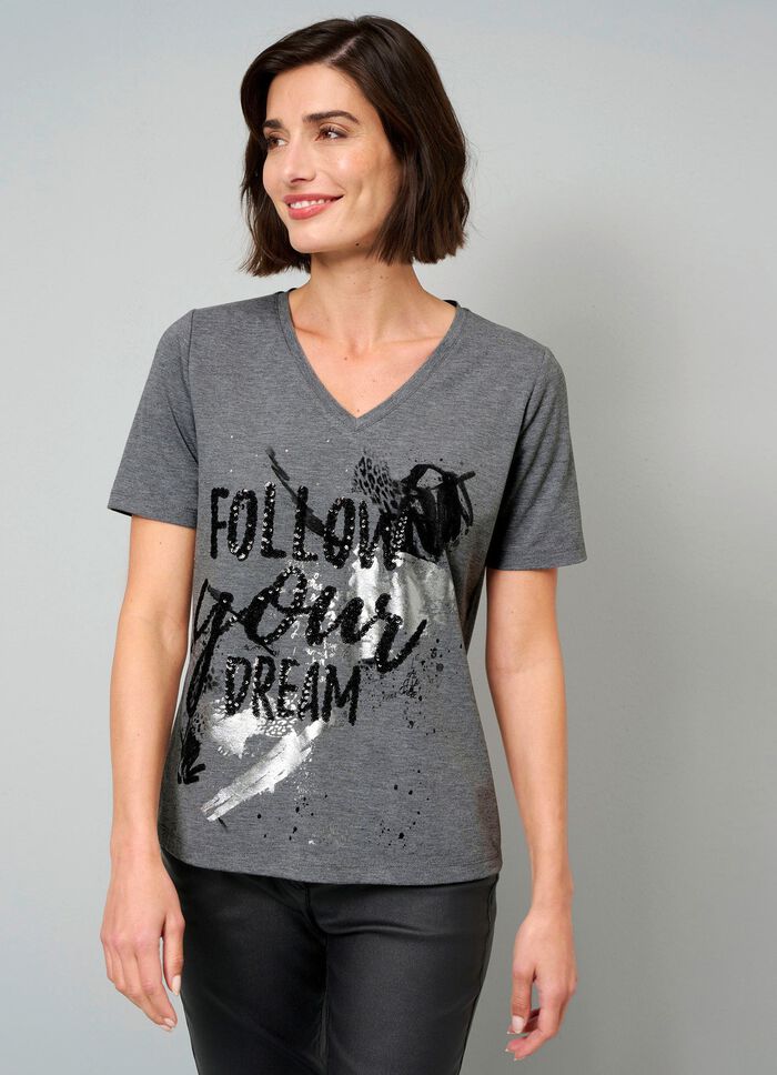 Shirt mit aufwendiger Pailettenzier 