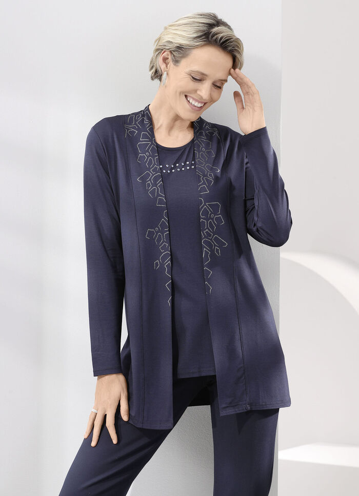 2-teiliges Set bestehend aus Shirtjacke und Shirt 