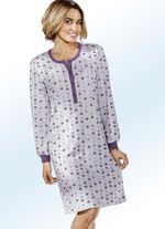 Zweierpack Nachthemden, Langarm mit Knopfleiste und Bündchen FUCHSIA/FLIEDER