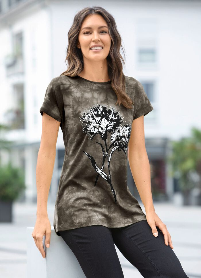 Shirt in Batik-Optik in 2 Farben KHAKI BATIK