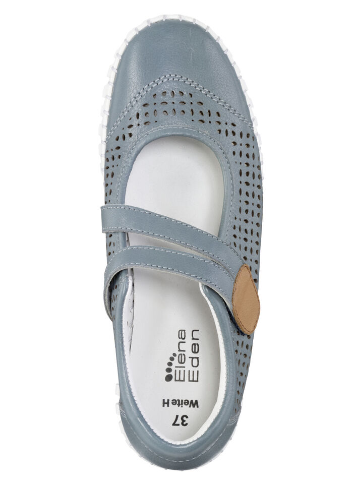 ELENA EDEN Slipper aus Rind-Nappaleder mit braunem Besatz JEANS