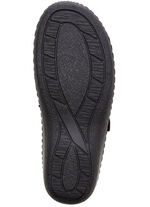 ELENA EDEN, bequeme Damen-Pantoletten, Weite H, mt herausnehmbarem Fußbett SCHWARZ-BORDEAUX