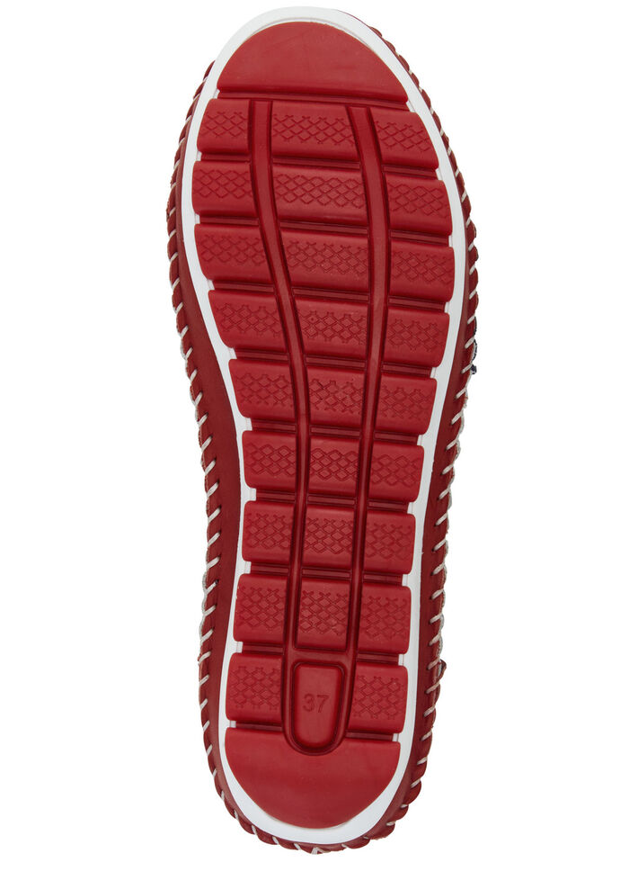 Gemini, klassische Damen-Slipper, Weite G, mit herausnehmbarem Fußbett WEISS-ROT-MARINE