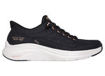 SKECHERS, stylische Damen-Sneaker, mit geformter Slip-Ins Fersenplatte SCHWARZ